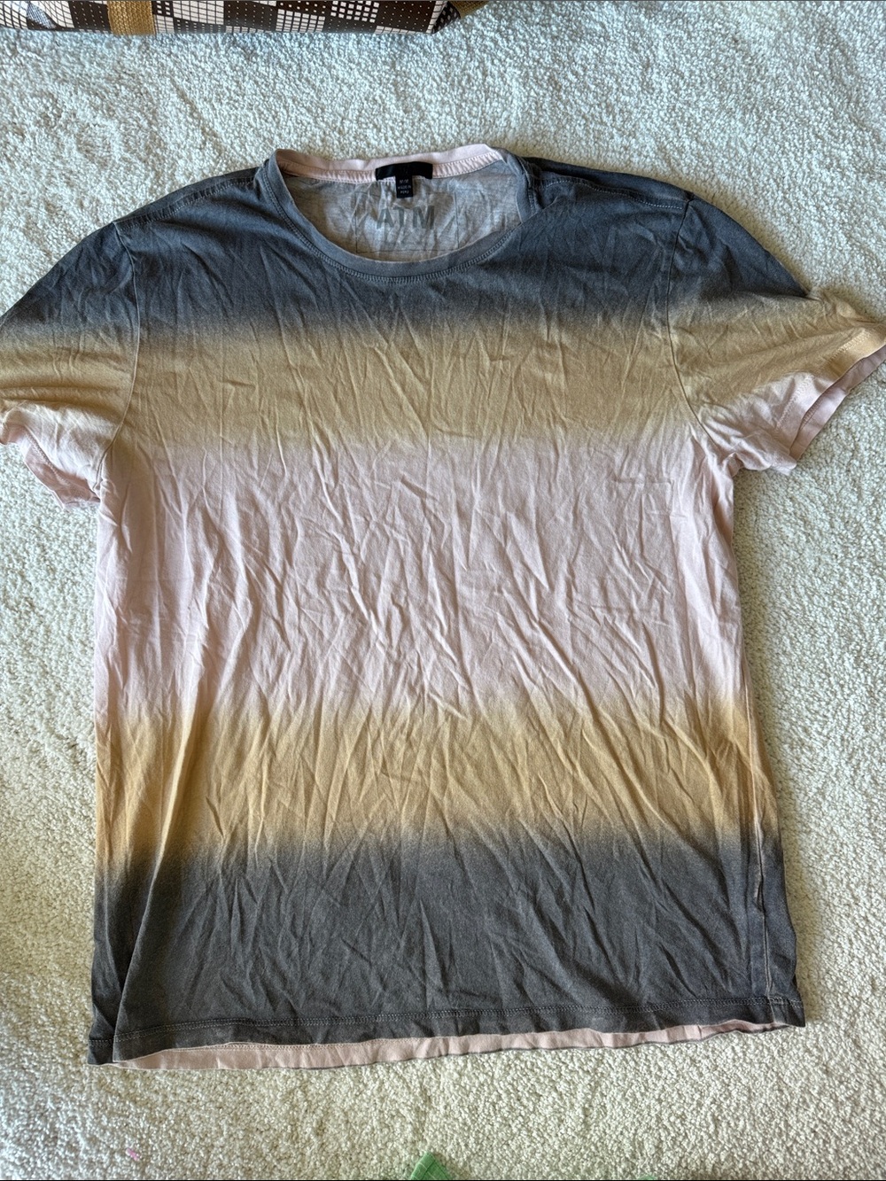 ATM Anthony Thomas Melillo Pink, Mustard & Gray Gradient Short-Sleeve Tee